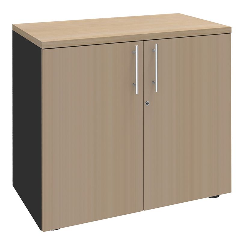 0404000124405-Armoire basse EXPRIM/LOFTER/LEVEL - H72 x L80 x P47 - 2 portes - Corps Anthracite - Dessus et-P_400012440_1-0