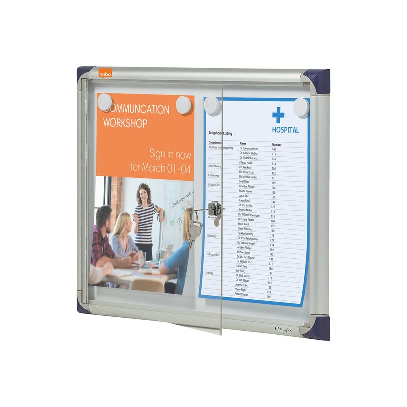 5028252158732-Nobo - Vitrine intérieure 2 A4 (385 x 505 mm) - cadre aluminium fond métal-P_400013856_2-1