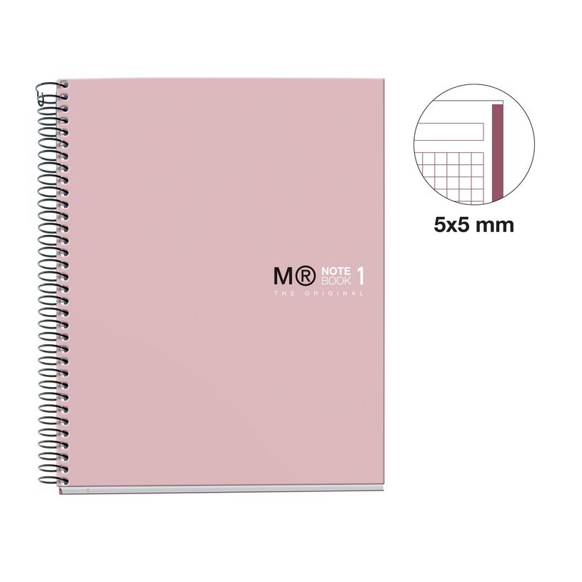 8422593465882-THE ORIGINAL NOTEBOOK, couverture rigide, A5, quadrillage 5x5 mm, 80 feuilles de 1 couleur, Miquelrius,--1