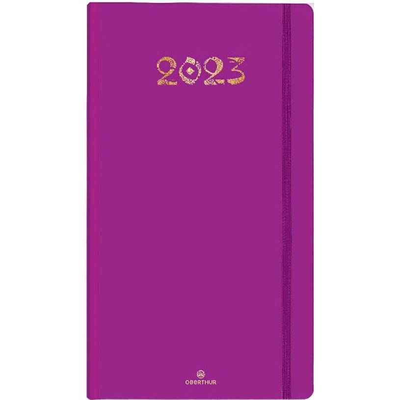 3664447131788-Agenda de poche Cachemire - 1 semaine sur 2 pages - 9,5 x 17,5 cm - violet - Oberthur-P_405120134_1-0