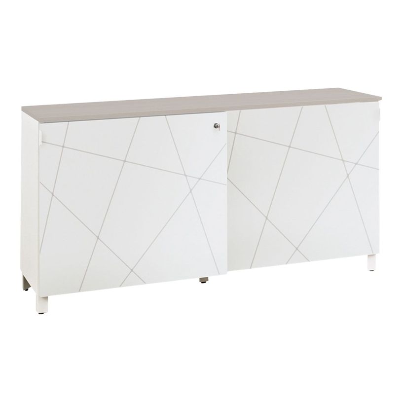 3483600216007-Crédence Sunday - L160xH79xP45 - 2 portes coulissantes - blanc graphic - top non inclus e-P_405124475_1-0