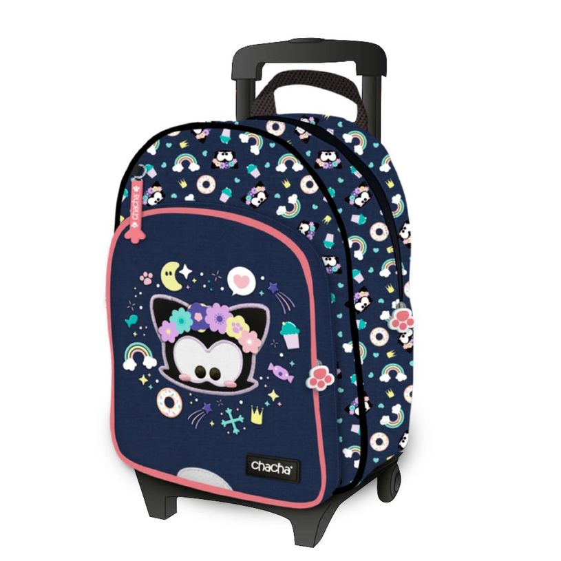 3661507622378-Sac à dos maternelle à roulettes Chacha Kinky - 1 compartiment - bleu - Kid'Abord-P_405129174_1-0