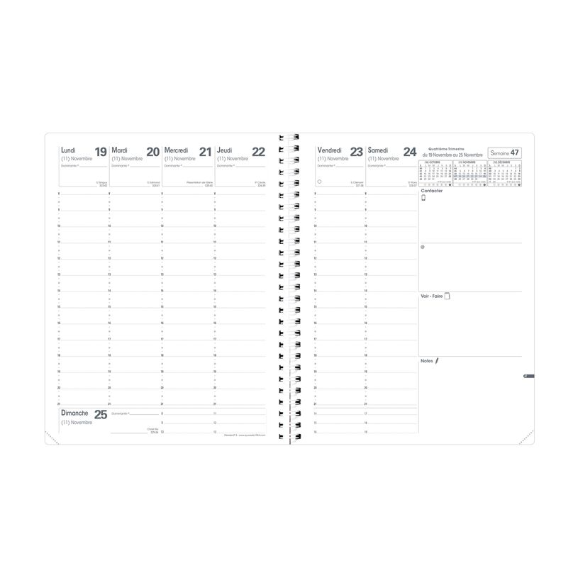 3371010482191-Agenda spiralé Impala President avec répertoire - 1 semaine sur 2 pages - 21 x 27 cm  - -P_405133140_2-1