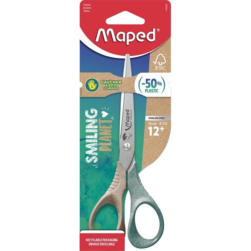 3154144765206-Maped Smiling Planet - Ciseaux Shape pour gaucher 16 cm - disponible dans différentes cou-P_405137043_1-0