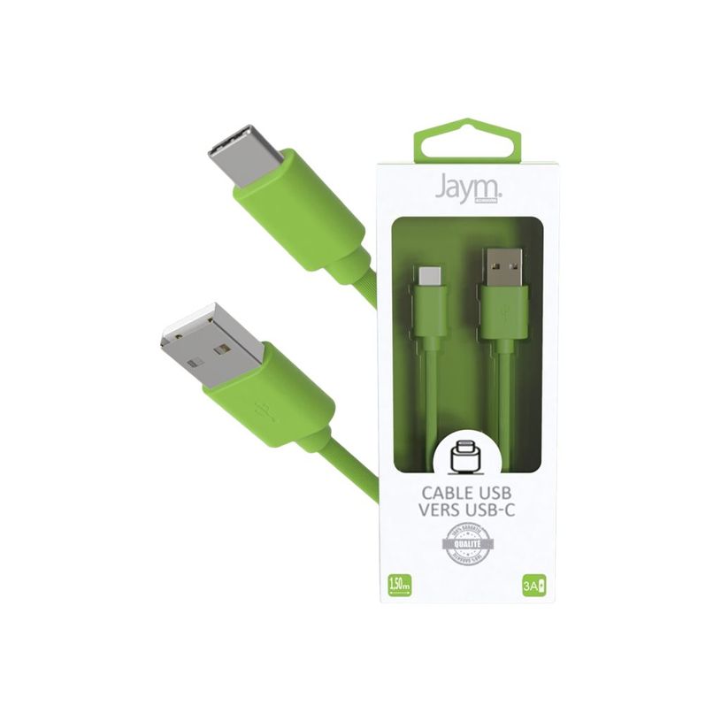 3701263512534-JAYM POP Collection - Câble USB vers USB-C - 1.5 m - vert-P_405148085_2-0