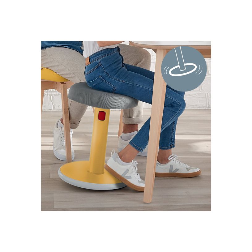 4002432129454-Leitz Ergo - Tabouret ergonomique assis/debout - hauteur réglable jusqu'à 79 cm - Jaune -P_405148760_8-6