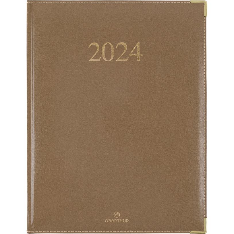 3664447154213-Agenda Kiev - 1 semaine sur 2 pages - 22 x 28 cm - taupe - Oberthur-P_405148959_1-0