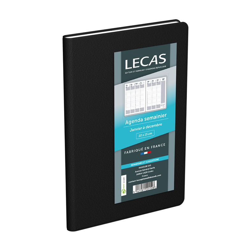 3147280266690-Agenda de poche Classique - 1 semaine sur 2 pages - 10 x 15 cm - noir - Lecas-P_405149769_1-0