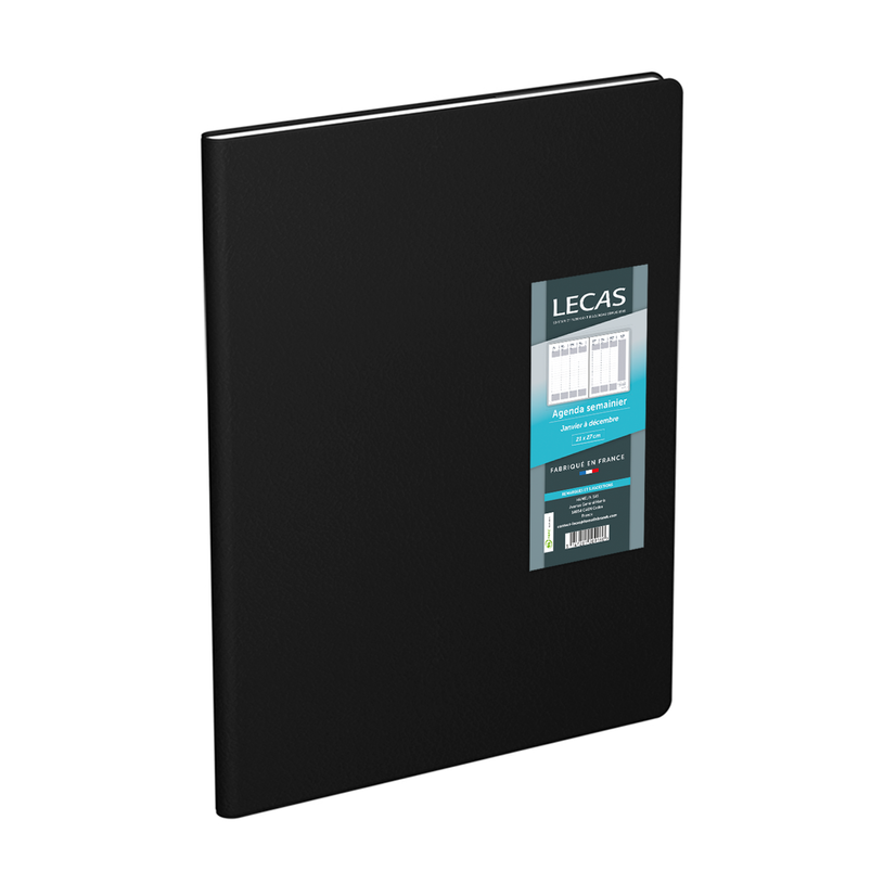 3147280266812-Agenda Classique - 1 semaine sur 2 pages - 21 x 27 cm - noir - Lecas-P_405149785_1-0