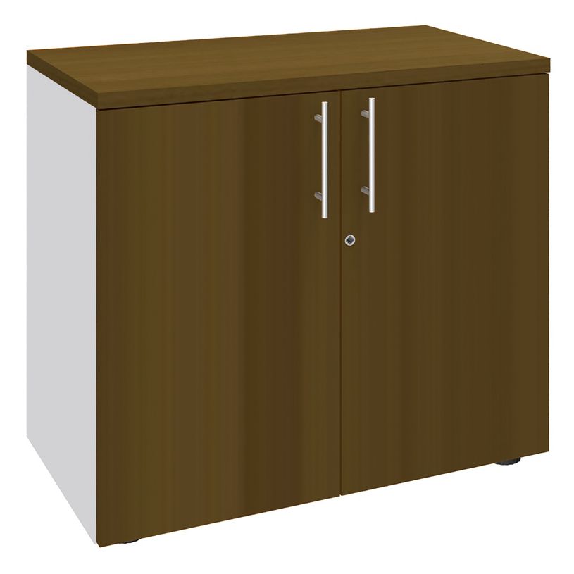 3253310270534-Armoire basse EXPRIM/LOFTER/LEVEL - H72 x L80 x P47 - 2 portes - Corps Blanc perle - Dessu-P_405152129_1-0