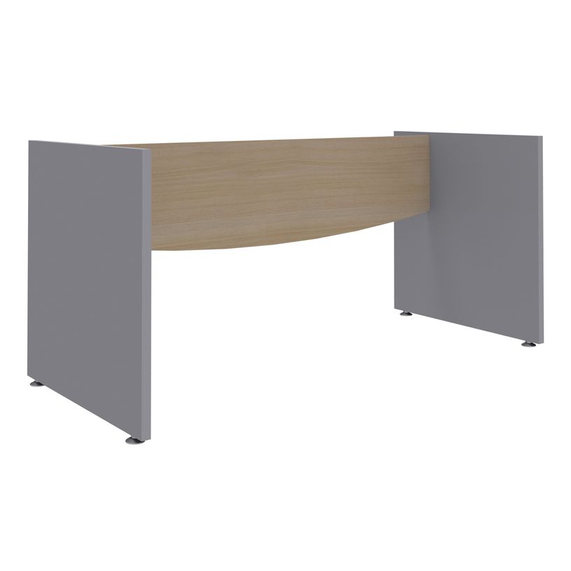 3253310425835-Bureau droit DUAL - L160 - Pieds anthracite - plateau imitation noyer-P_405152155_4-3