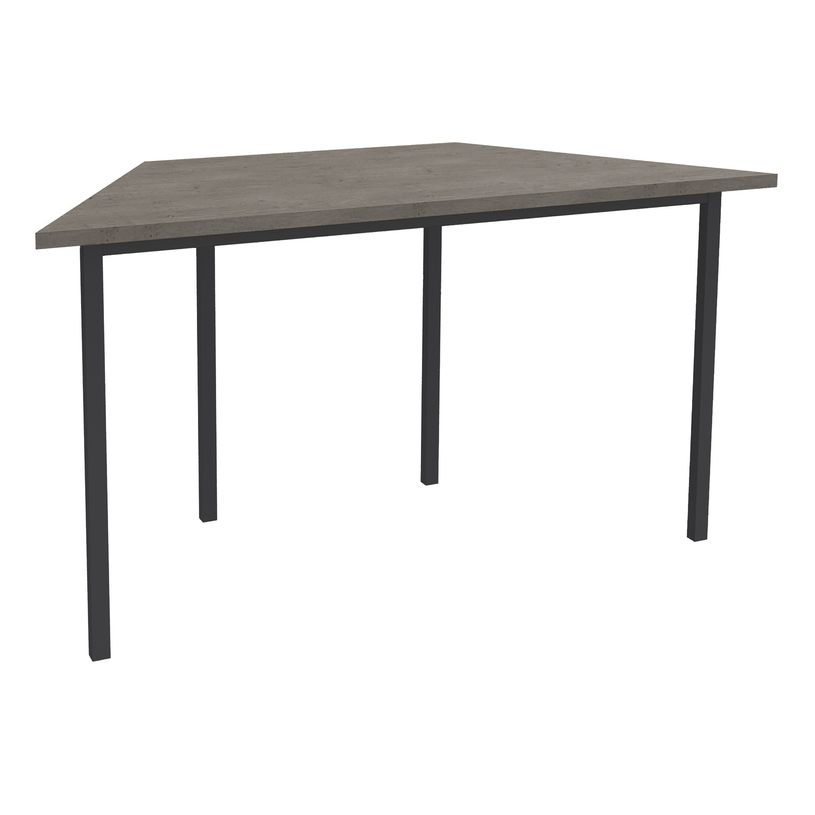 3253310485747-Table de réunion trapèze - 120 x 60 cm - Pieds carrés aluminium - imitation chêne gris-P_405152170_1-0