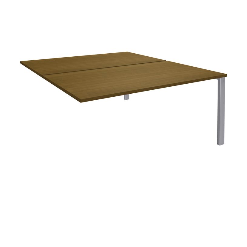 3253310269446-Bureau Bench IRIS - L180 cm - Plan suivant - Pieds aluminium - plateau imitation noyer-P_405152201_1-0
