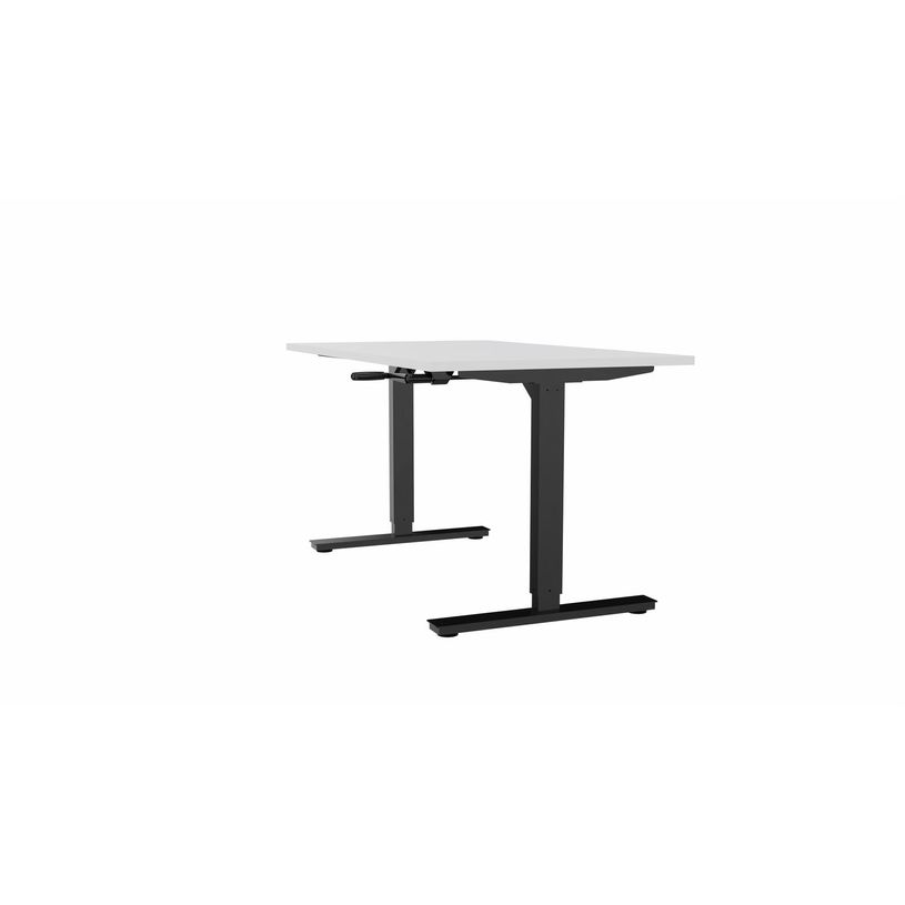3617350004632-Bureau AXEL assis/debout - réglage par manivelle - L140 x P80 cm - plateau blanc - pieds -P_405153327_1-0