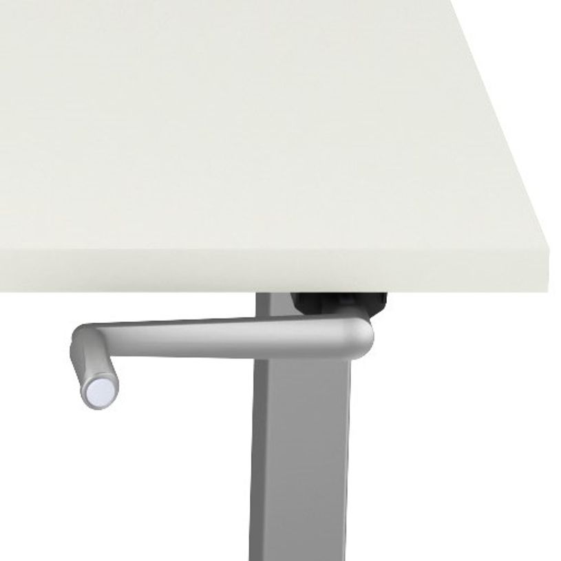 3617350004632-Bureau AXEL assis/debout - réglage par manivelle - L140 x P80 cm - plateau blanc - pieds -P_405153327_2-1