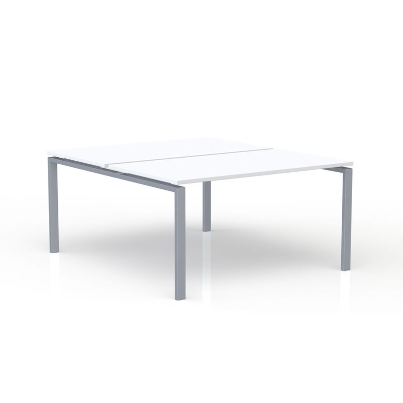 3617350005509-Bureau Bench CONECT - L140 x P165 cm - plateau blanc - pieds gris-P_405153692_1-0