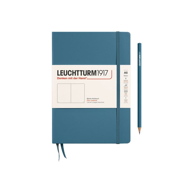 4004117587399-Leuchtturm1917 - Carnet de notes rigide A5 - uni - bleu acier-P_405155345_1-0