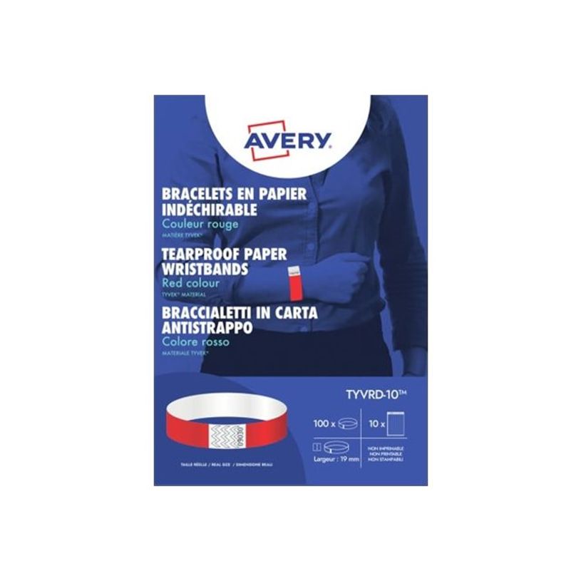 5014702147555-Avery - 100 Étiquettes pour bracelet - 19 x 256 mm - rouge fluo-P_405155845_3-0