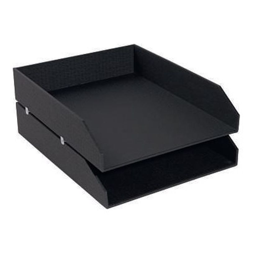 3130630146018-Exacompta OfficeByMe - Lot de 2 corbeilles à courrier - pour A4+ - noir-P_405156888_1-0