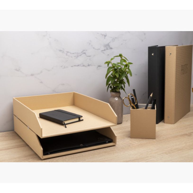 3130630146025-Exacompta OfficeByMe - Lot de 2 corbeilles à courrier - pour A4+ - beige-P_405156889_2-1