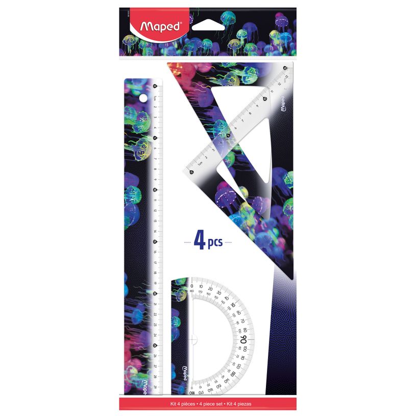 3154149818334-Maped Deepsea Paradise - Kit traçage 4 pièces : règle 30 cm, rapporteur et 2 équerres-P_405157943_1-0