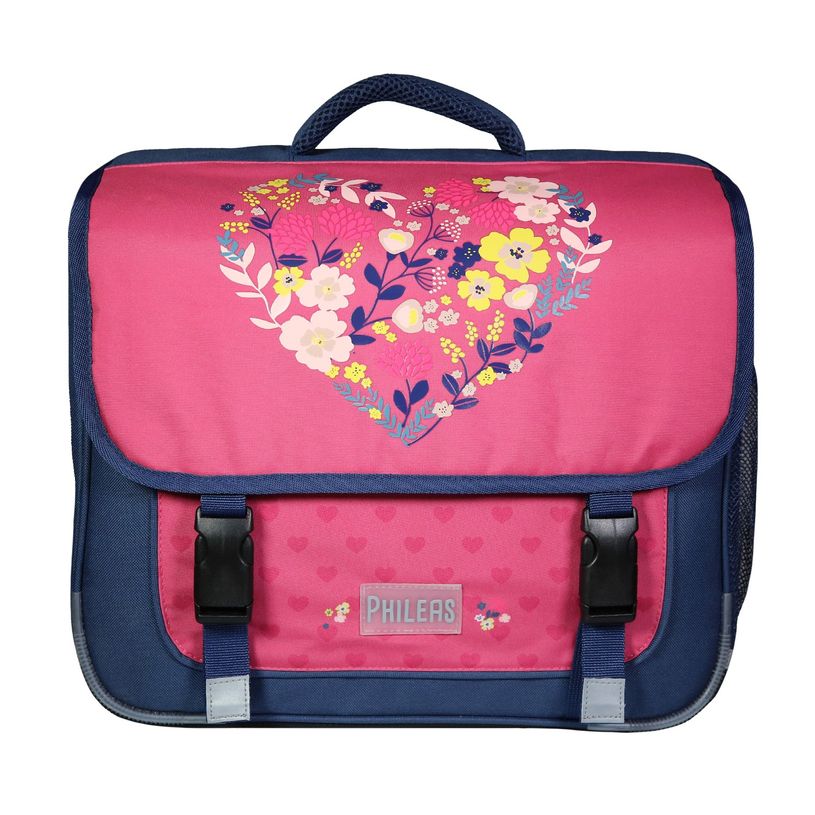 3666311019222-Cartable Phileas - 38 cm - 2 compartiments - cœur - Bagtrotter-P_405163932_1-0