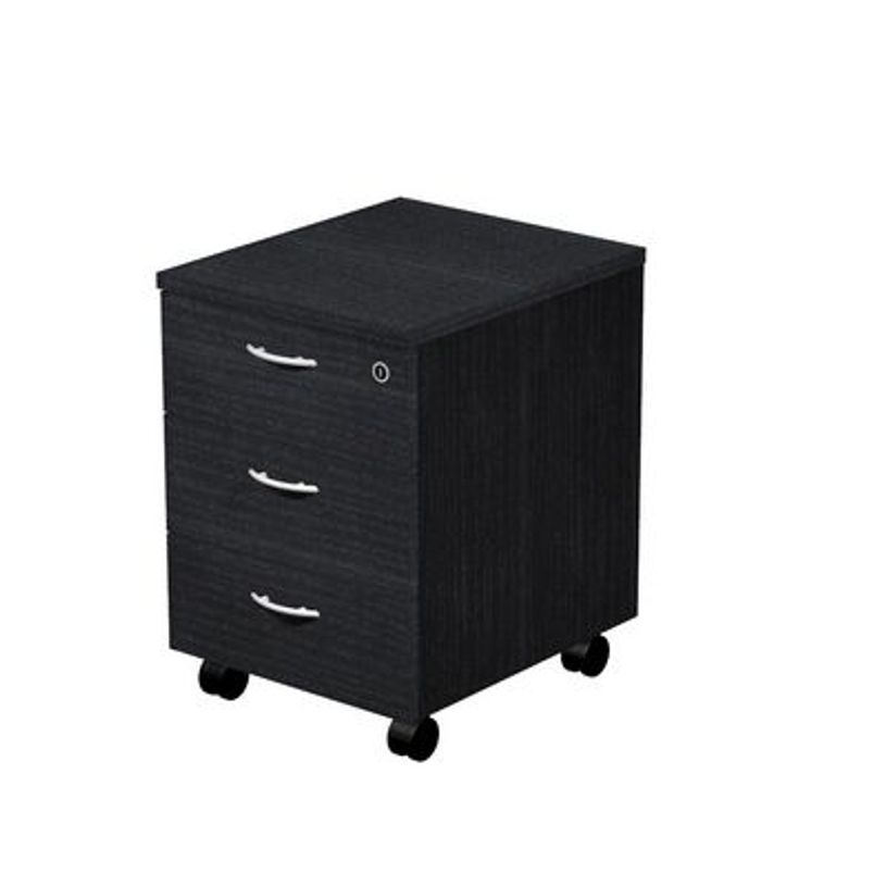 2999999002752-Caisson mobile Trend - L43xP52xH59,5 cm - 3 tiroirs avec serrure - imitation frêne noir-P_405165762_1-0