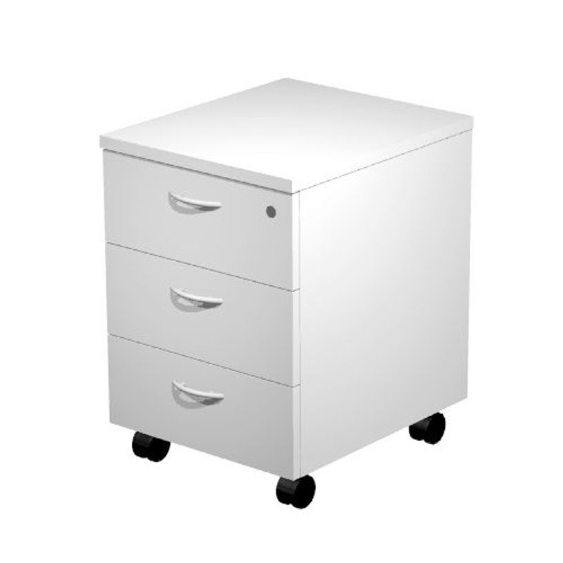 7331910019657-Caisson mobile Trend - L41,8xP52xH59,5 cm - monté - 3 tiroirs avec serrure - blanc-P_405165766_1-0