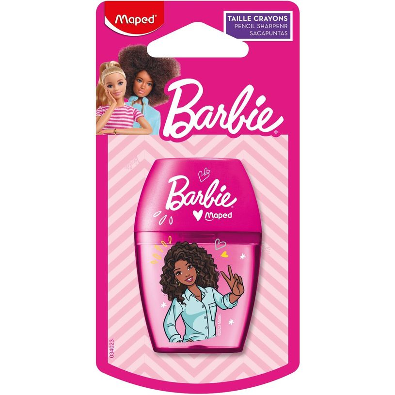 3154140340230-Maped Licence Barbie - Taille-crayons avec réserve - 1 trou (blister)-P_405183945_1-0