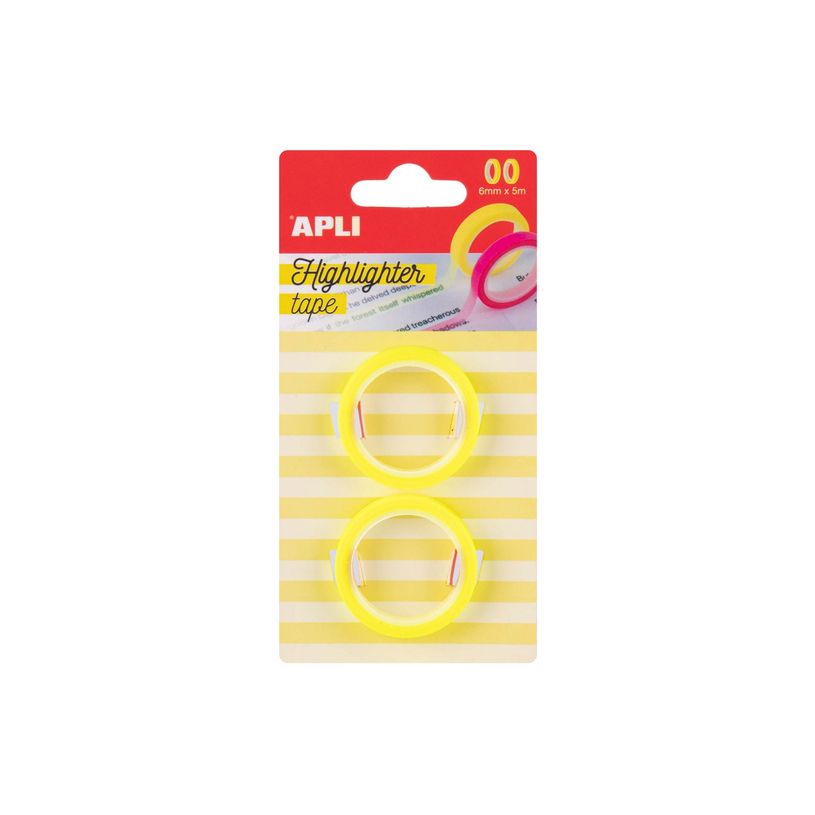 8410782196655-APLI kids - Highlighter tape - 2 pièces - 6 mm x 5 m - bleu fluorescent, vert fluorescent, rose fluorescent, -P_405184298_2-3