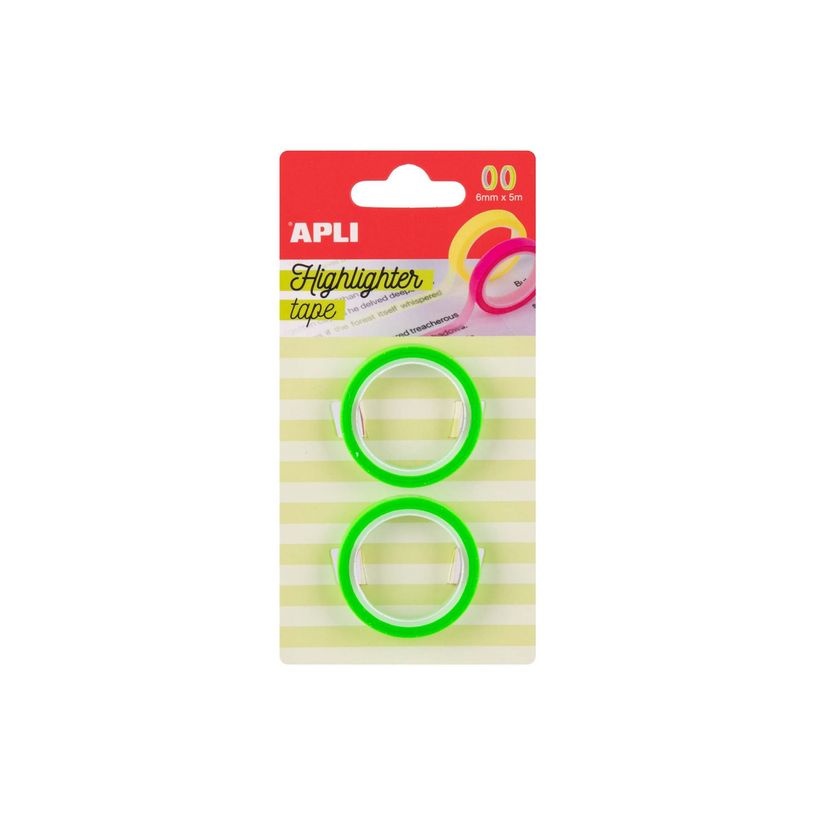 8410782196655-APLI kids - Highlighter tape - 2 pièces - 6 mm x 5 m - bleu fluorescent, vert fluorescent, rose fluorescent, -P_405184298_3-4