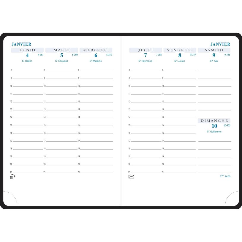 3660942085649-Exacompta Sesame Horizons - Agenda 9 x 13 cm - 2025 - semainier - reliure cousue - 13 Pocket - disponible dans diff--1