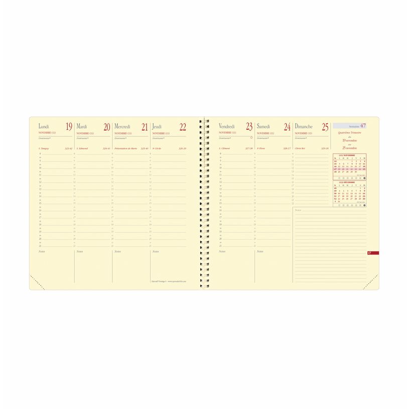 3371010515165-Quo Vadis - Agenda - Spiralé - 2025 - Exécutif Prestige S - Semainier Planning - Français - Soho - Orange - 13 mois de dé-P_405187261_1-0