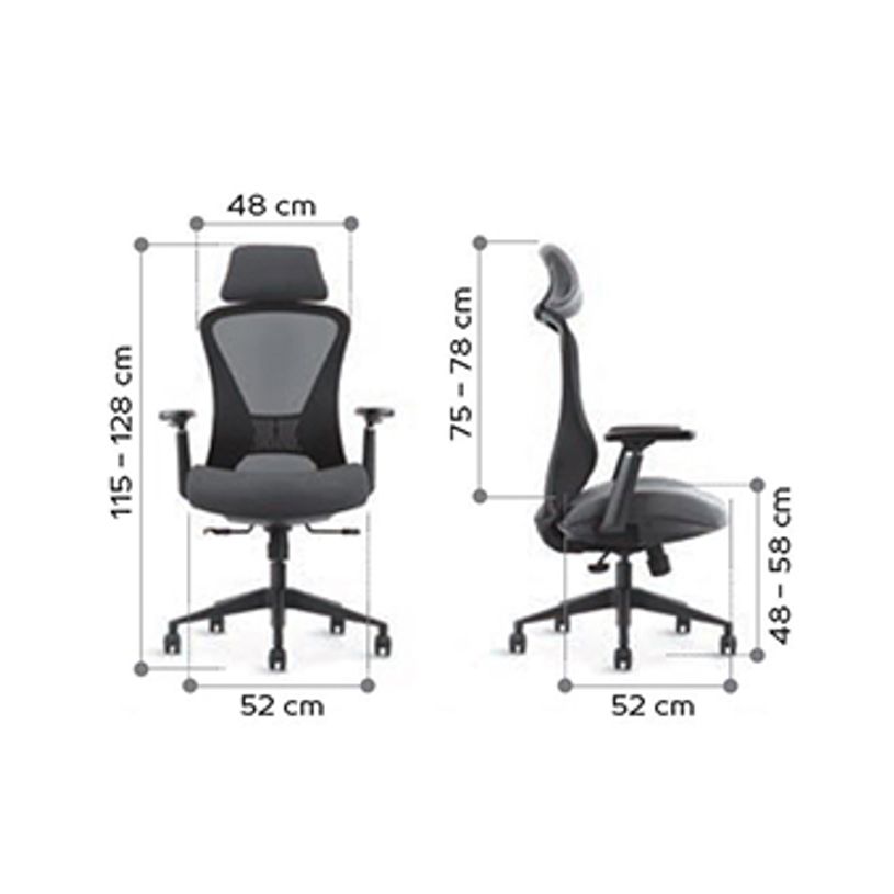0404051884686-Fauteuil de bureau DESIGNER - Accoudoirs réglables - Appuie-tête - noir-P_405188468_6-5