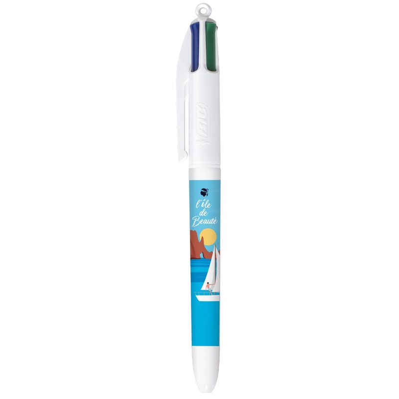 3086123758742-BIC Stylo à Bille 4 Couleurs Original à Pointe Moyenne Rétractable (1,00 mm) - Décors Thématique -P_405189043_1-0