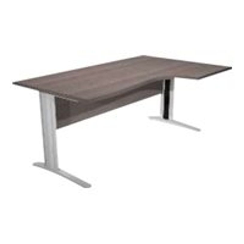 0404052256628-Bureau compact Trend - L160 cm - retour à droite - Pieds métals anthracite - plateau imitation frêne noir - (pieds de renfort obligat-P_405225662_1-0