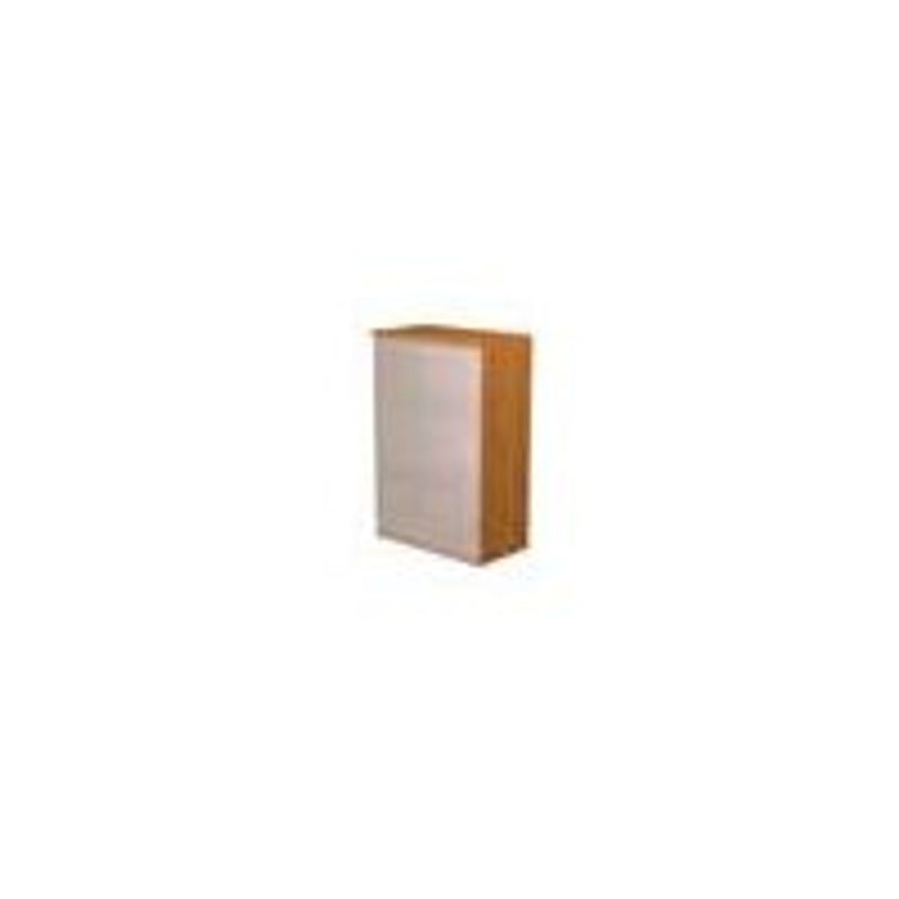 0404052257793-Bibliothèque mi-haute Trend - L80xP35xH120 cm - 2 portes en verre dépoli - imitation ch