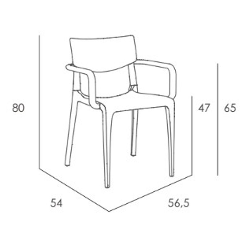8414376746547-Fauteuil empilable TOWN - Ezpeleta professionnel - Blanc-P_405227965_4-3
