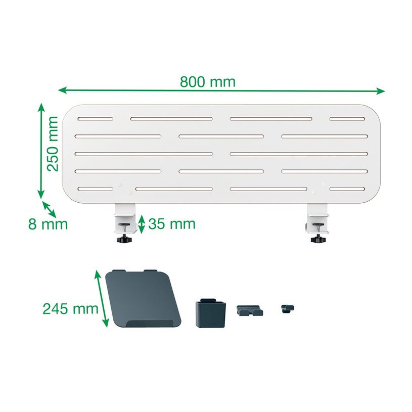 4002432138456-Leitz Ergo - Pegboard desk organizer - 2 crochets - carte MDF - blanc-P_405233192_7-5