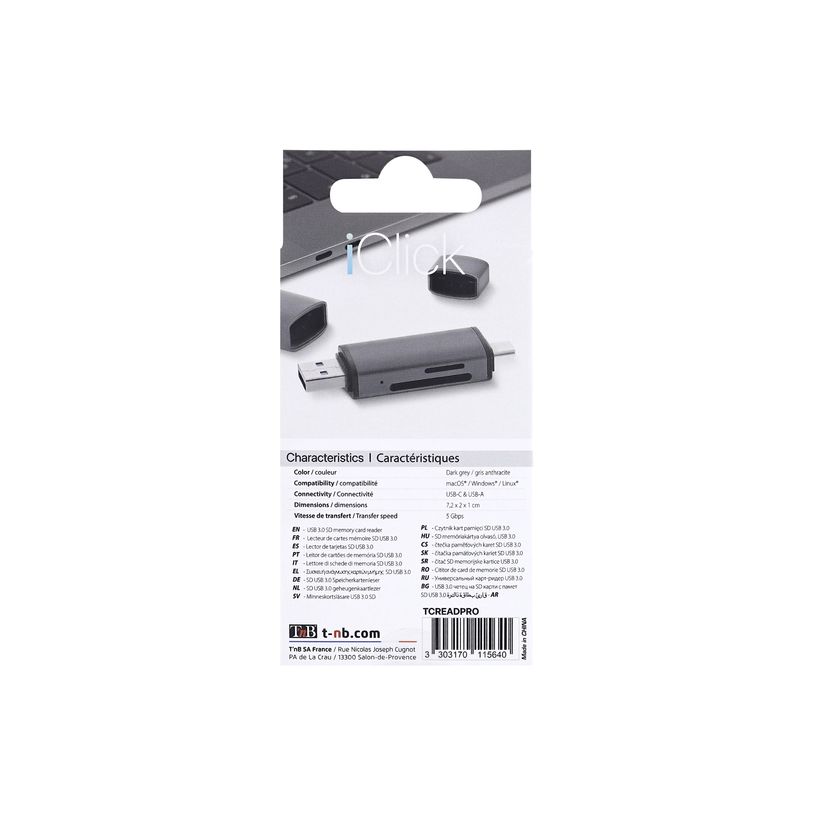 3303170115640-T'nB - Lecteur de carte (microSD, SD) - USB 3.0/USB-C-P_405236109_2-7