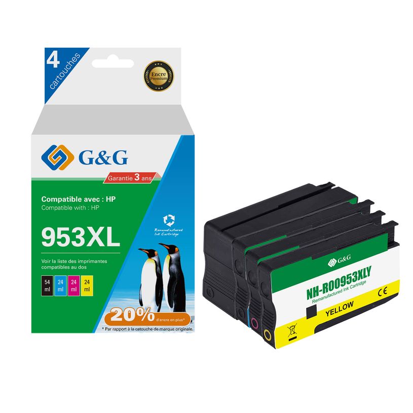 6941881289679-Cartouche compatible HP 953XL - Pack de 2 - noir, cyan, magenta, jaune - G&G-P_405242967_1-0