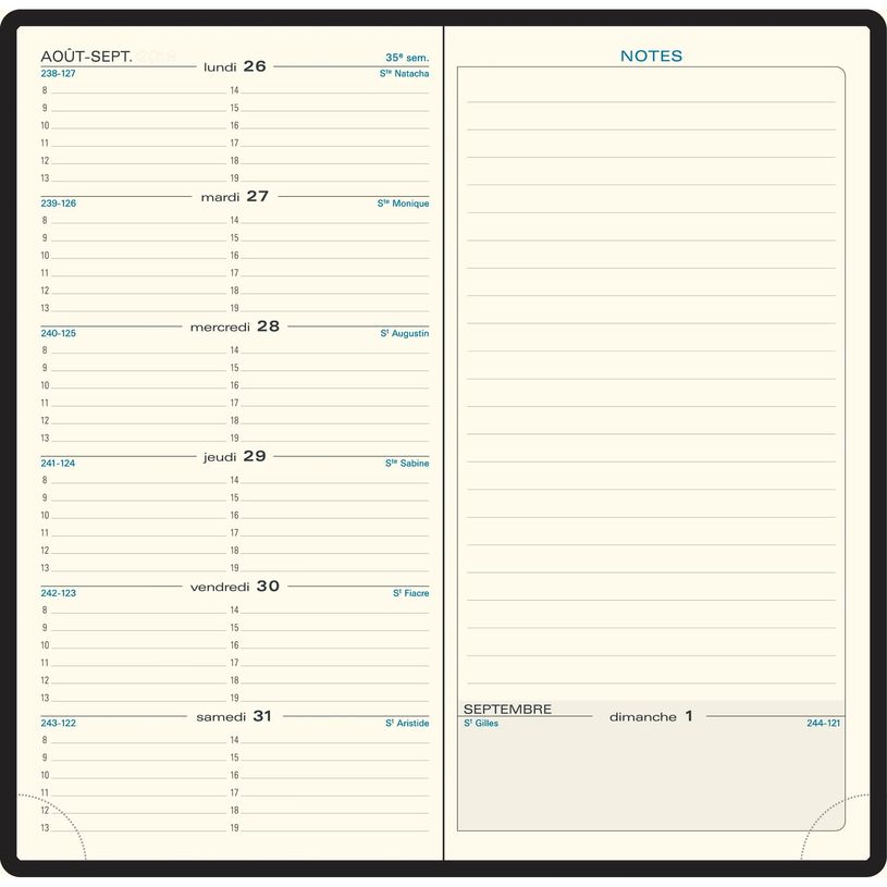 3660942088985-Agenda de poche Rialto Espace 17S spiralé - 1 semaine sur 2 pages - 9 x 17,5 cm - disponible dans différentes cou--3