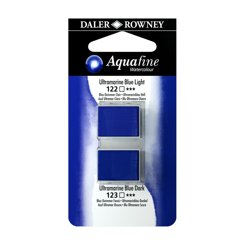 5011386117997-Daler-Rowney Aquafine - Ensemble de peinture - 2 parties - aquarelle - 2 couleurs - bleu clair outremer, bleu out-P_669650_1-0