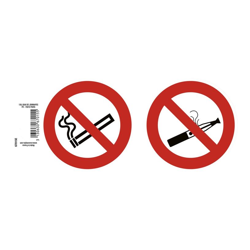 3130630670155-Exacompta - Pictogramme - interdit de vapoter/fumer - 100 x 100 mm - rouge-P_672310_1-0