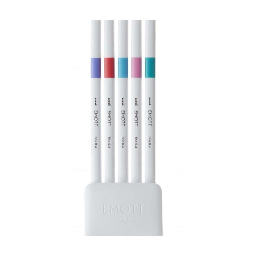 4902778248324-Uni EMOTT PEM-SY - Marqueur - peinture à base d'eau - bleu clair, vert émeraude, rose corail, violet clair, Rose clair - encre pigmentée-P_675103_1-0