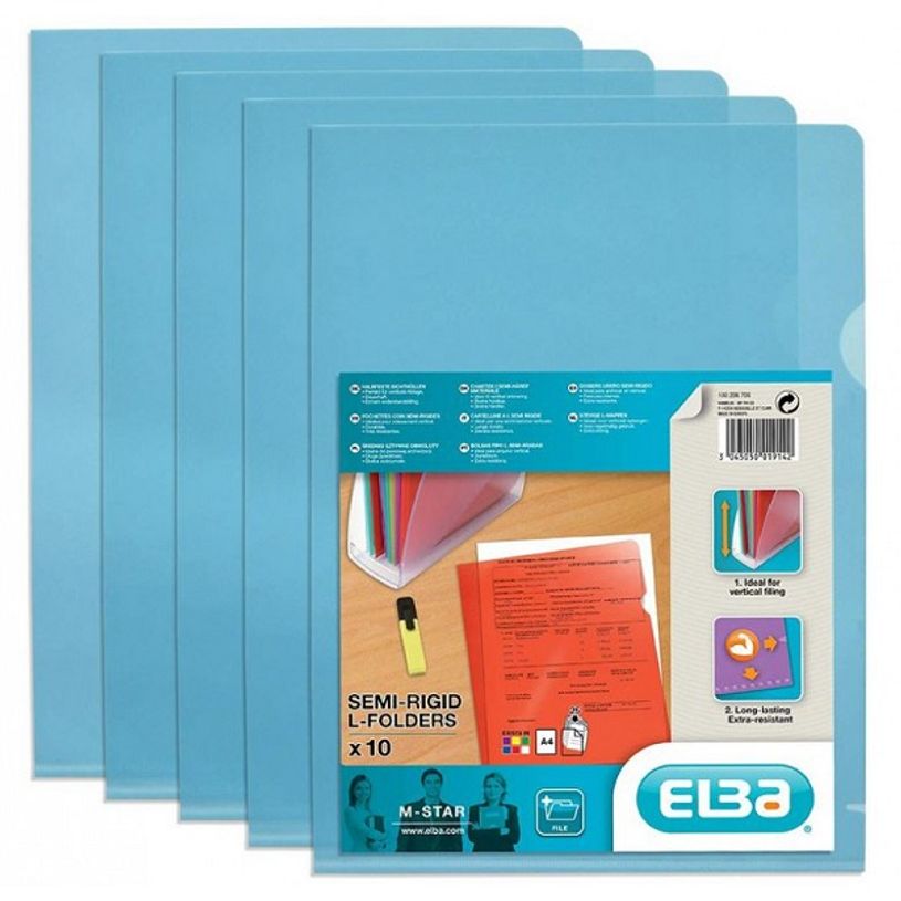 3045050019142-M STAR - 10 Pochettes coin -  A4 - pour 25 feuilles - 15/100 - bleu-P_78071504_1-0