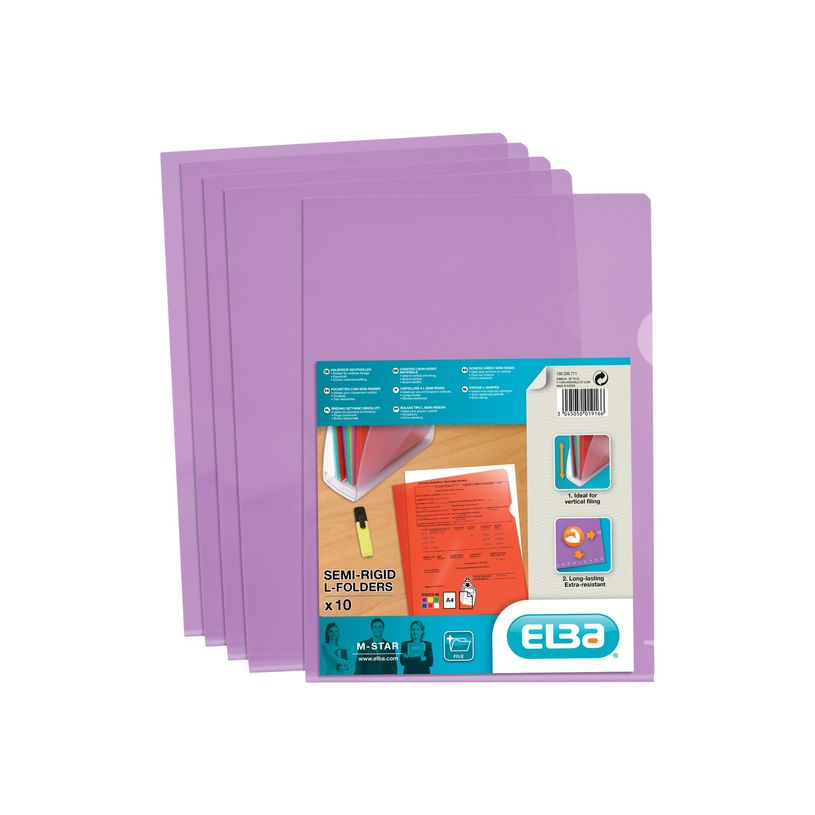 3045050019166-M STAR - 10 Pochettes coin -  A4 - pour 25 feuilles - 15/100 - violet-P_78071511_1-0