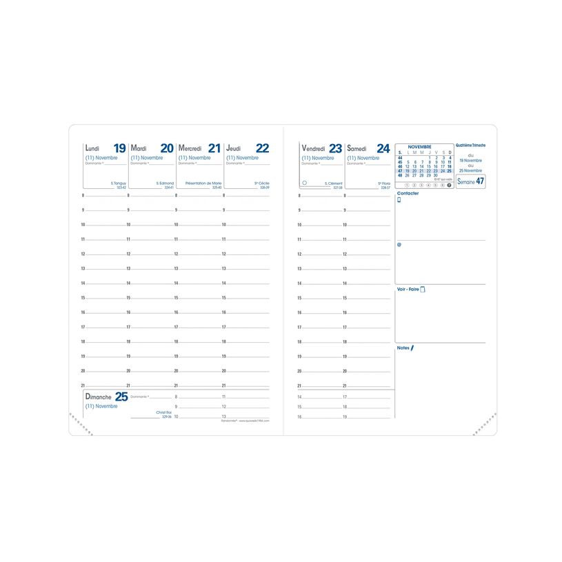 0000791430802-Agenda de poche Impala Randonnée - 1 semaine sur 2 pages - 9 x 12,5 cm - noir - Quo Vadis-P_79143080_2-1