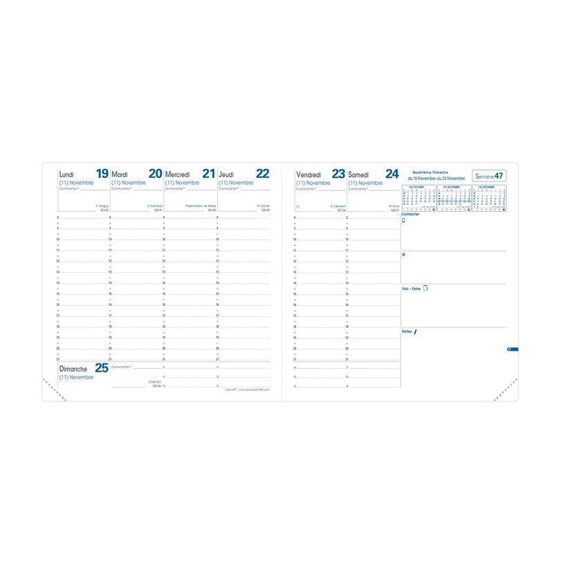 3371010122271-Agenda Club Executif avec répertoire - 1 semaine sur 2 pages - 16 x 16 cm - rouge - Quo Va-P_79143089_2-1