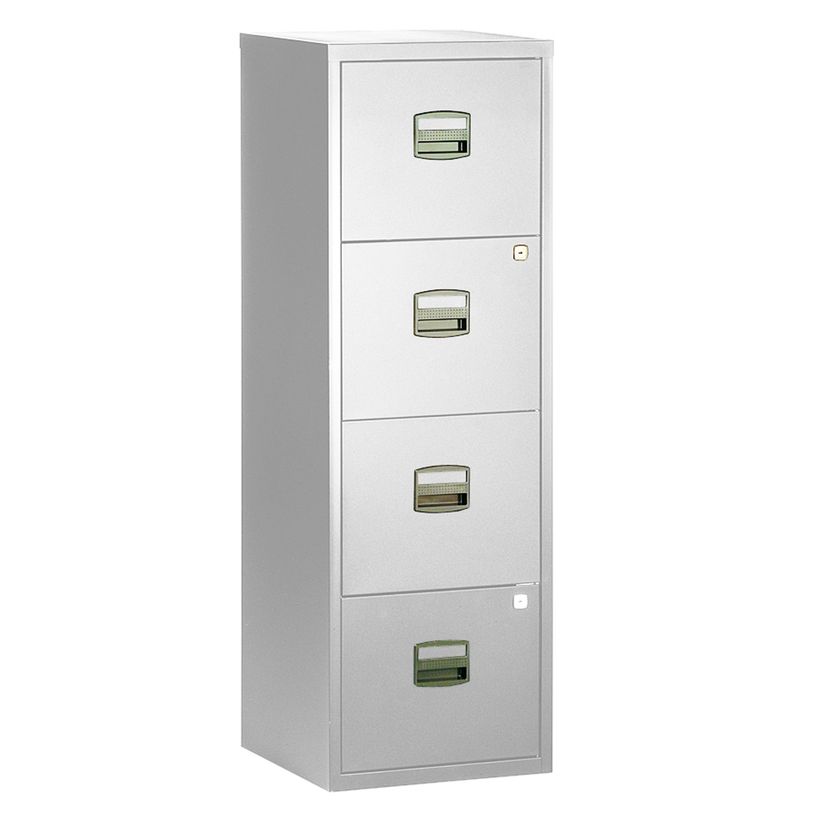 0000791494330-Classeur métallique monobloc - 4 tiroirs - H130 x L41 x P40 cm - gris clair-P_79149433_1-0